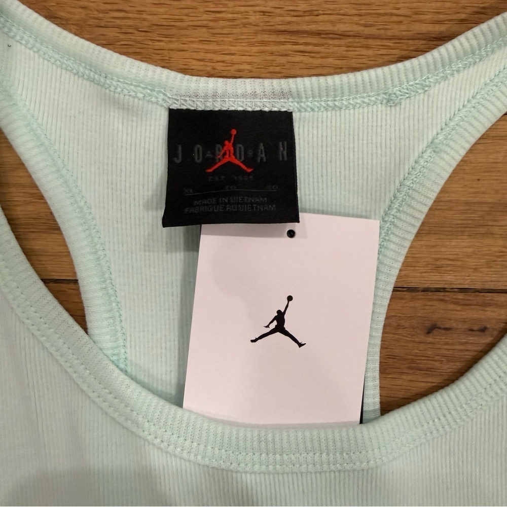Jordan Women’s Essentials Teal Mint Ribbed Active Tank Top Sz XL NWT - Picture 3 of 5